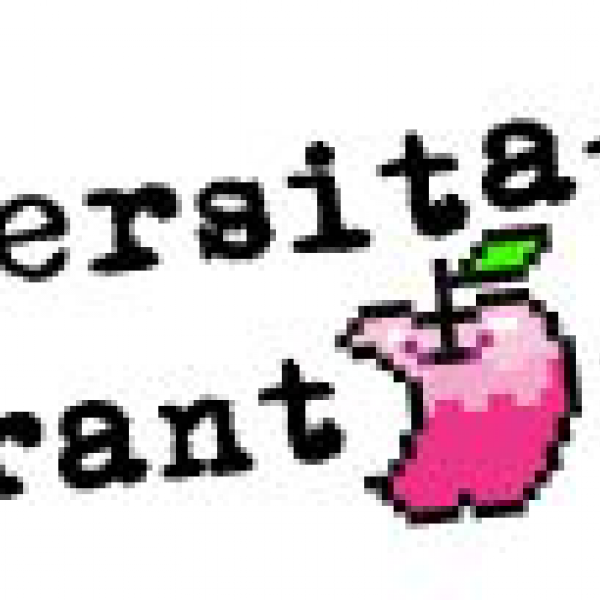Logo Universität der Ignorantinnen mit angebissenem Apfel